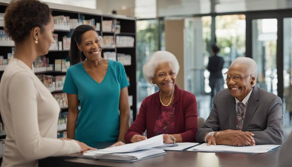 Experienced Medicare agent guiding a senior couple through the Medicare enrollment process.