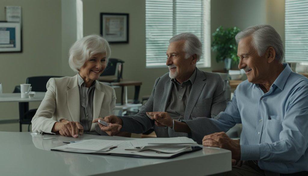 senior couple with doctor